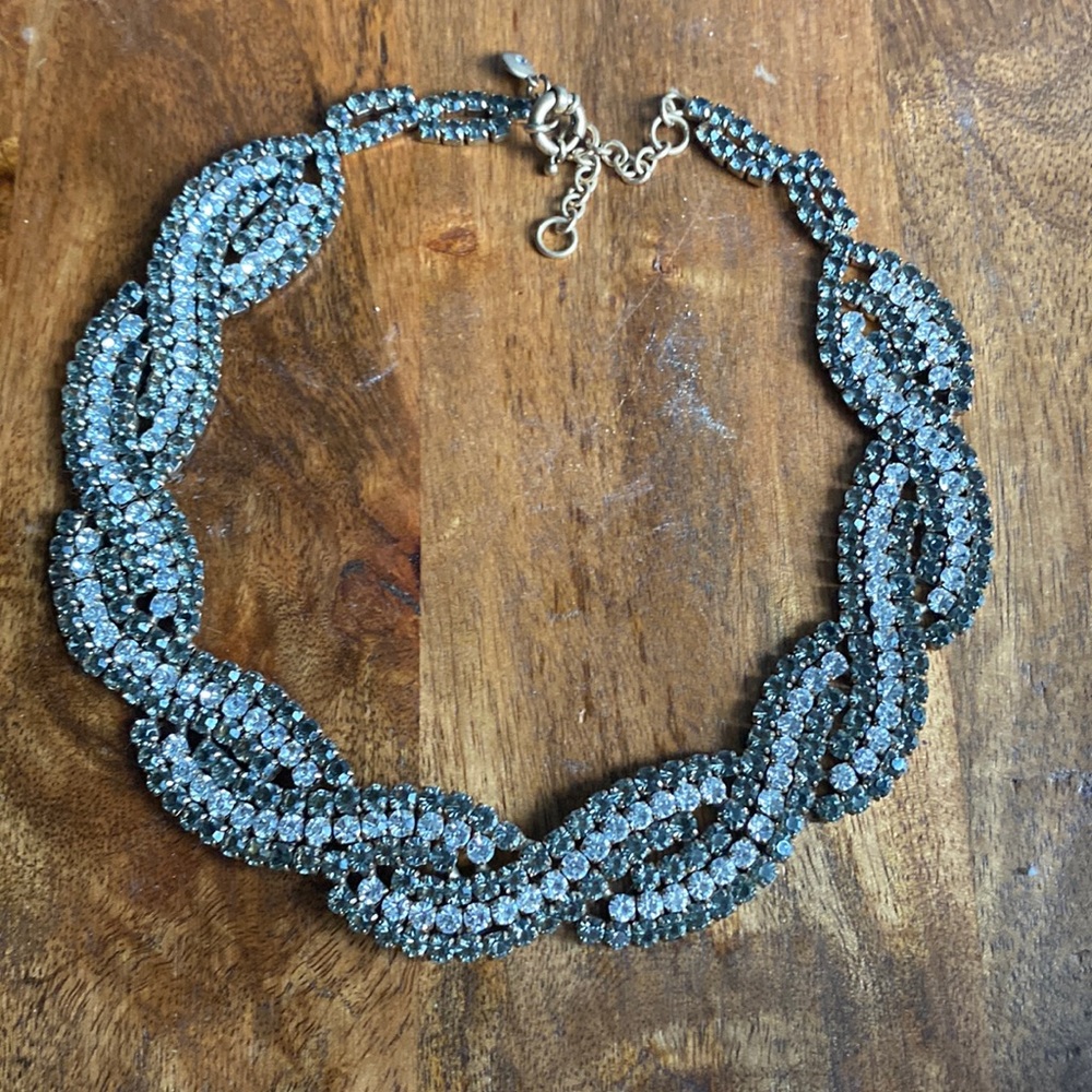 NWOT J. Crew Rhinestone Twist Collar Necklace